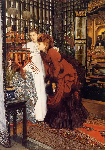 Young Ladies Looking at Japanese Objects James Tissot